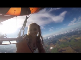 skydiving from a hot air balloon